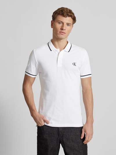 Calvin Klein Jeans Koszulka polo z wyhaftowanym logo Biały 4