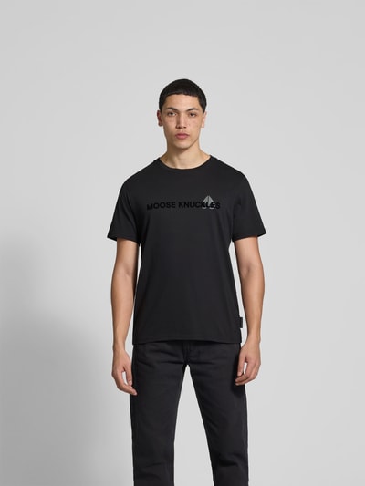 Moose Knuckles Regular Fit T-Shirt aus Baumwolle Black 4