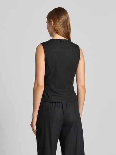 LeGer Gilet van viscose met V-hals, model 'Emelie' Zwart - 5