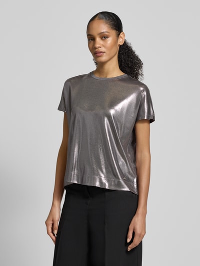 MOS MOSH T-Shirt in Leder-Optik Modell 'Nicola' Hellgrau 4