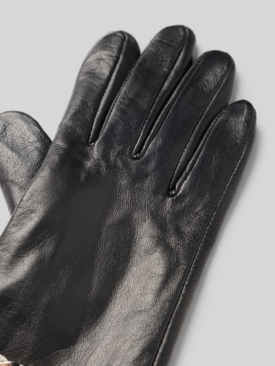 FI.NE Handschuhe mit Label-Detail Black 3