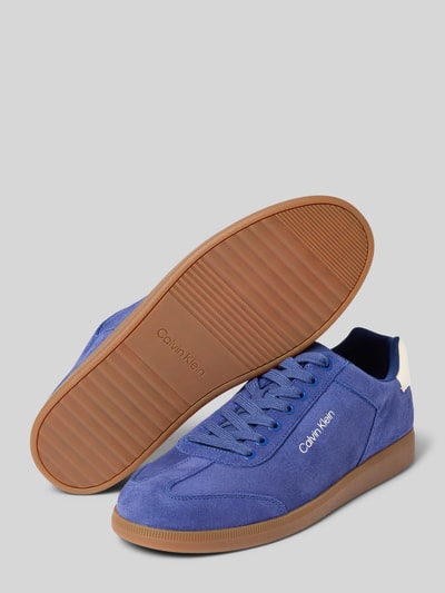 CK Calvin Klein Sneakersy skórzane z napisem z logo Królewski niebieski 4