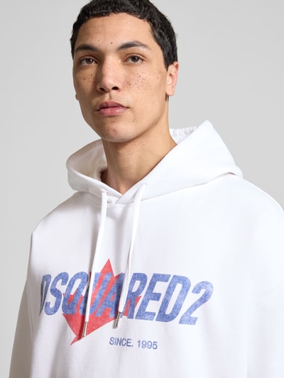 Dsquared2 Relaxed Fit Hoodie mit Logo-Print Weiss 3