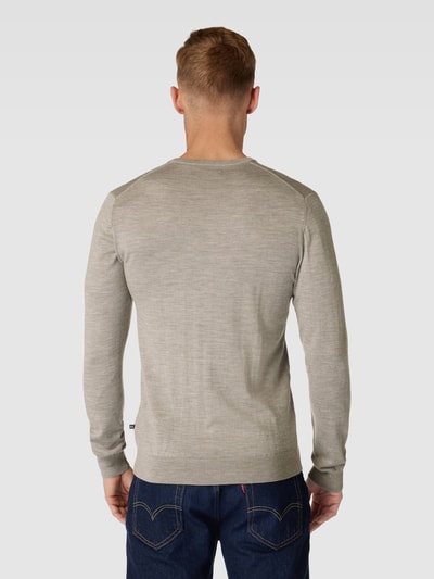 Matinique Gebreide pullover in gemêleerde look, model 'Margrate' Taupe gemêleerd - 5