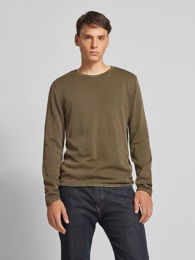 Jack & Jones Gebreide pullover met ronde hals, model 'ELEO' Olijfgroen - 4