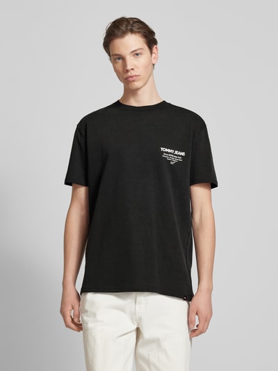 Tommy Jeans T-shirt met labelprint Zwart - 4