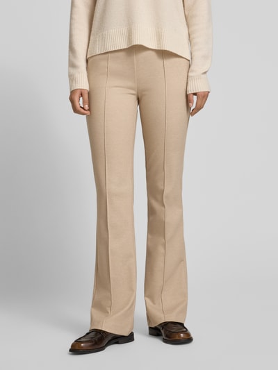 TONI Flared Stoffhose mit fixierten Bügelfalten Modell 'Jenny' Ecru 4