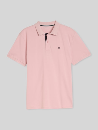 Tom Tailor Regular Fit Poloshirt aus reiner Baumwolle mit Logo-Stitching Pink 2
