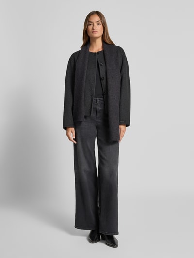 MOS MOSH Wolljacke mit Schal Modell 'Maria Loisa' Dunkelgrau 1
