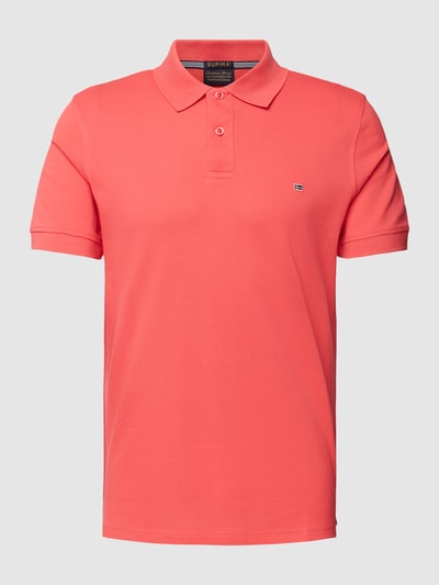 Christian Berg Men Koszulka polo o kroju slim fit w jednolitym kolorze Jasnoczerwony 2