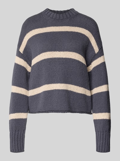 Produktfoto, Regular Fit Strickpullover aus Baumwoll-Mix von Marc O'Polo, Optik: Unifarben, Rundhals, Langarm, Rollsaum, Strickstruktur
