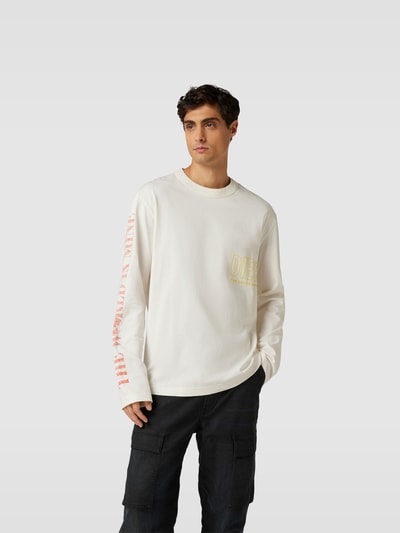 Diesel Oversized Longsleeve mit Label-Print Offwhite 4