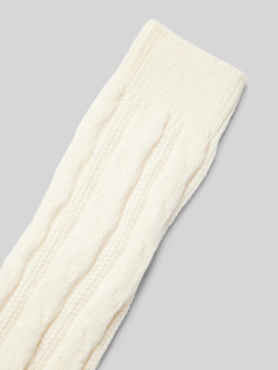 camano Socken mit Zopfmuster Modell 'COSY WIESN' Offwhite Melange 2