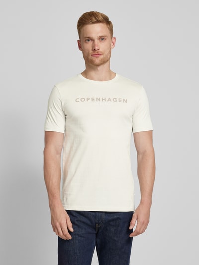 Lindbergh T-Shirt mit Label-Statement-Print Offwhite 4