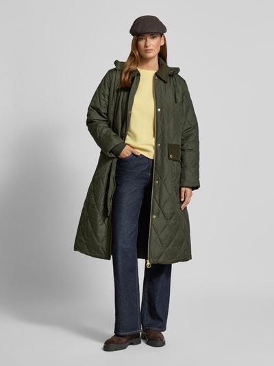 Barbour Regular Fit Steppmantel mit abnehmbarer Kapuze Modell 'MEREDITH' Oliv 1