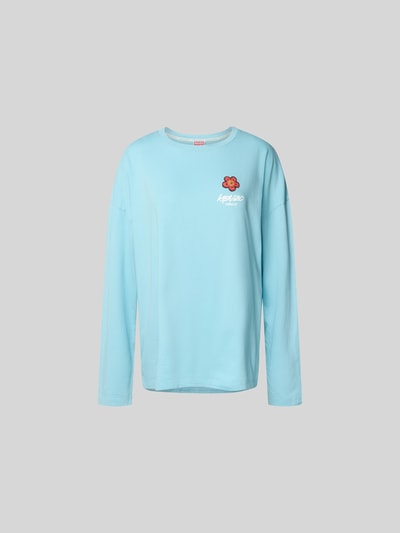 Kenzo Longsleeve mit Label-Print Aqua 2
