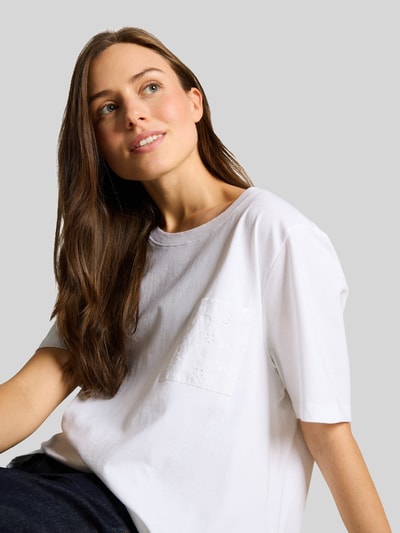 Tom Tailor Regular Fit T-Shirt aus reiner Baumwolle Weiss 3