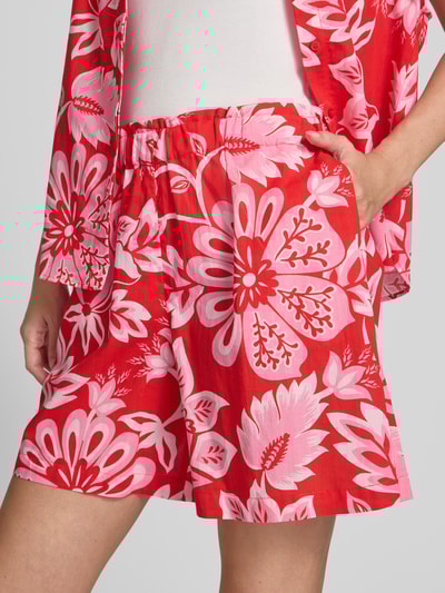 Oui Szorty z czystej bawełny Jasnoczerwony 3