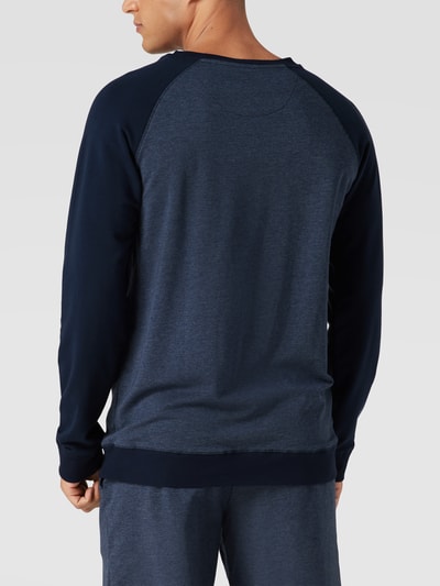 Schiesser Sweatshirt met raglanmouwen, model 'Mix + Relax' Marineblauw - 5