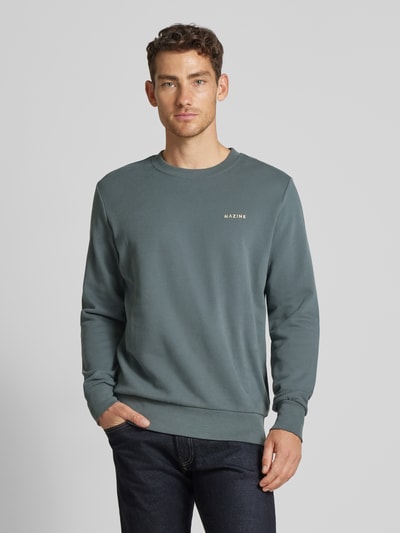 Mazine Sweatshirt met labelstitching, model 'Barrow' Blauw - 4