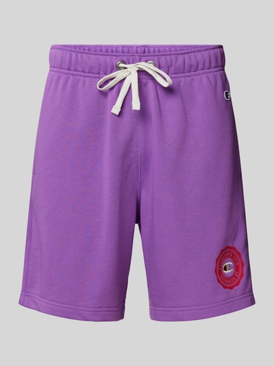 CHAMPION Regular Fit Sweatshorts mit Logo-Badge Lila 2