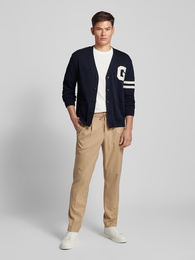 Gant Strickjacke mit Label-Patch Marine 1