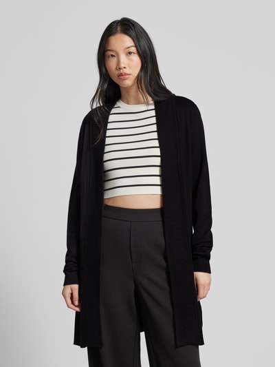 Fransa Longcardigan mit gerippten Abschlüssen Modell 'Clia' Black 4