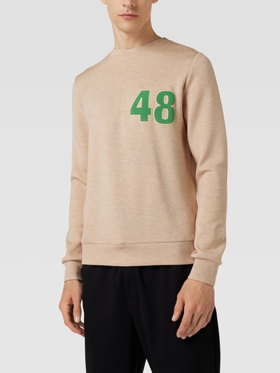 MOS MOSH Sweatshirt mit Motiv-Print Modell 'Abel' Beige meliert 4