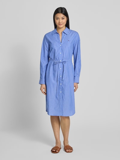 Tommy Hilfiger Oversized Hemdblusenkleid mit Bindegürtel Hellblau 4