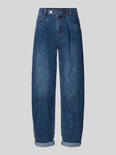 Produktfoto, blaue Regular Fit Barrel Jeans aus Baumwoll-Mix Modell 'Studio Pants' von Buena Vista, Damen Barrel Jeans, glatte Textur