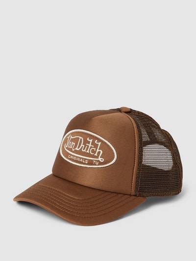 Von Dutch Trucker-pet met labelstitching, model 'TAMPA' Middenbruin - 1