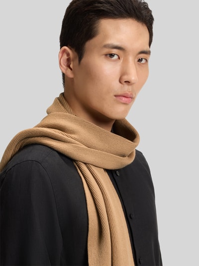 BOSS Sjaal van zuivere scheerwol Camel - 3