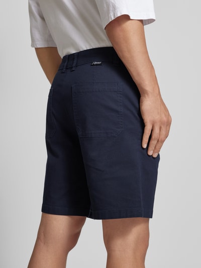 REVIEW Shorts in unifarbenem Design Dunkelblau 3