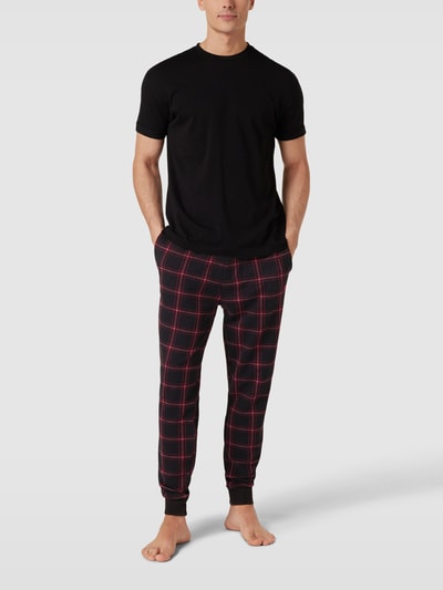 HUGO Sweatpants mit Label-Stitching Modell 'Checked' Black 1