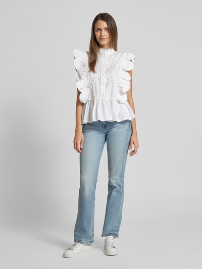 Stella Nova Bluse mit Volants Modell 'Hendel My' Weiss 1