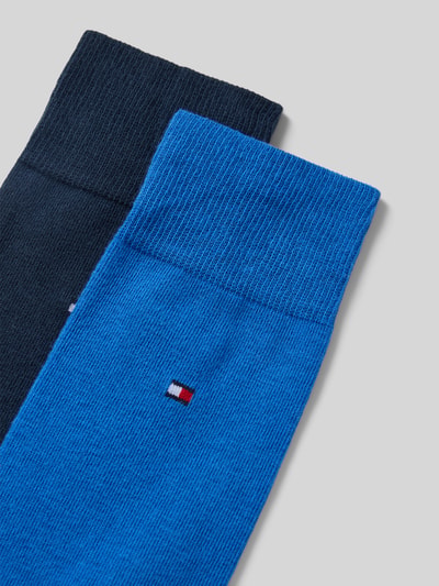 Produktfoto, Strümpfe aus Baumwoll-Mix im 2er-Pack von Tommy Hilfiger in Unifarben, Jersey Stretch, Logo-Print, elastischer Bund