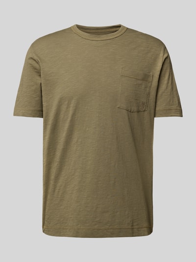 Marc O'Polo Regular Fit T-Shirt aus weichem Slub Jersey Oliv 2