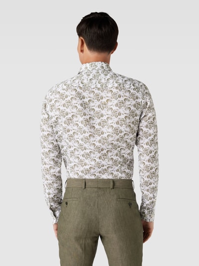 Joop! Slim Fit Slim fit zakelijk overhemd met all-over motief Groen - 5