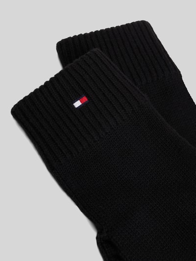 Tommy Hilfiger Rękawiczki z mieszanki bawełny i kaszmiru model 'ESSENTIALS FLAG' Czarny 3