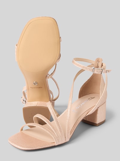 Tamaris Sandalette in schimmernder Optik mit Blockabsatz Rose Gold 4