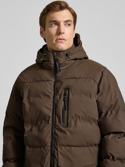 camel active Parka met capuchon en klepzakken, model 'TEXXXACTIVE' Donkerbruin - 3