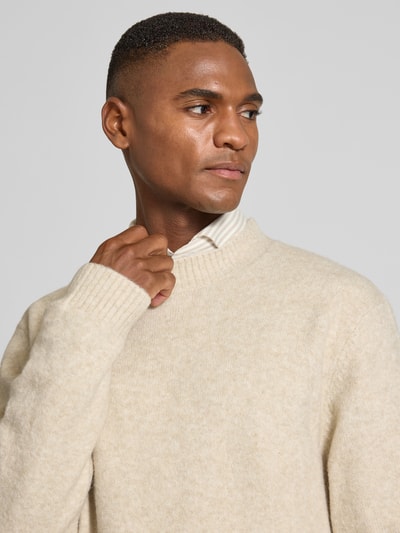 MCNEAL Gebreide pullover met ribboorden Zand gemêleerd - 3