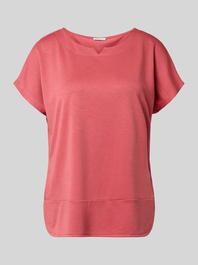Produktfoto, regular fit T-shirt uit modal-mix van Tom Tailor in effen oudroze, dames T-shirt van Tom Tailor