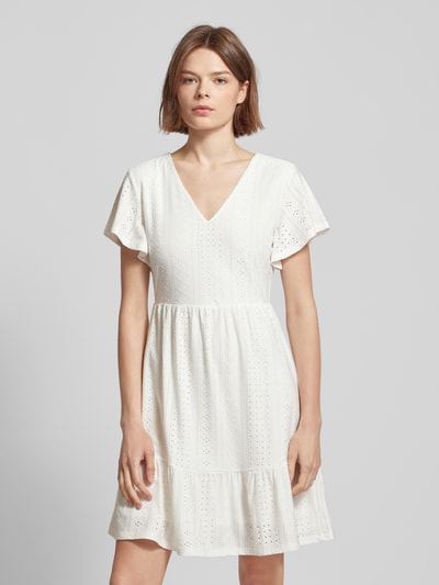 Only Sukienka mini z dekoltem w serek model ‘SANDRA’ Złamany biały 4
