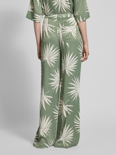 Oui Stoffhose mit weitem Bein und Gesäßtasche Khaki 5