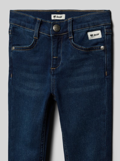Steiff Jeansy o kroju skinny fit z naszywką z logo Granatowy 2