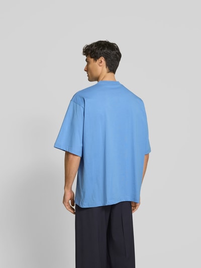 Marni Oversized T-Shirt mt Label-Print Blau 5