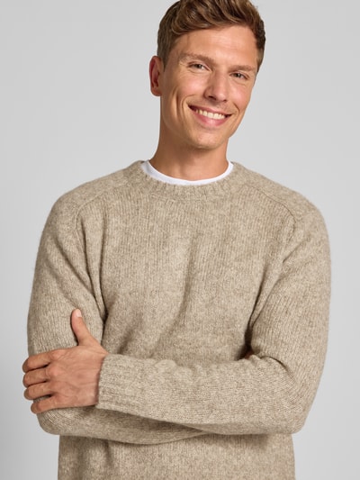 Tiger Of Sweden Gebreide pullover met ribboorden, model 'Adryan' Zand - 3