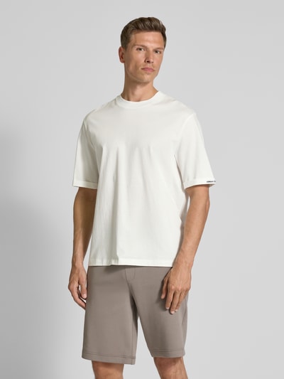 ARMANI EXCHANGE T-shirt met geribde ronde hals Offwhite - 4