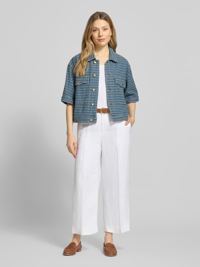MOS MOSH Relaxed Fit Jacke in Denim-Optik mit Brusttaschen Modell 'Ebba' Blau 1